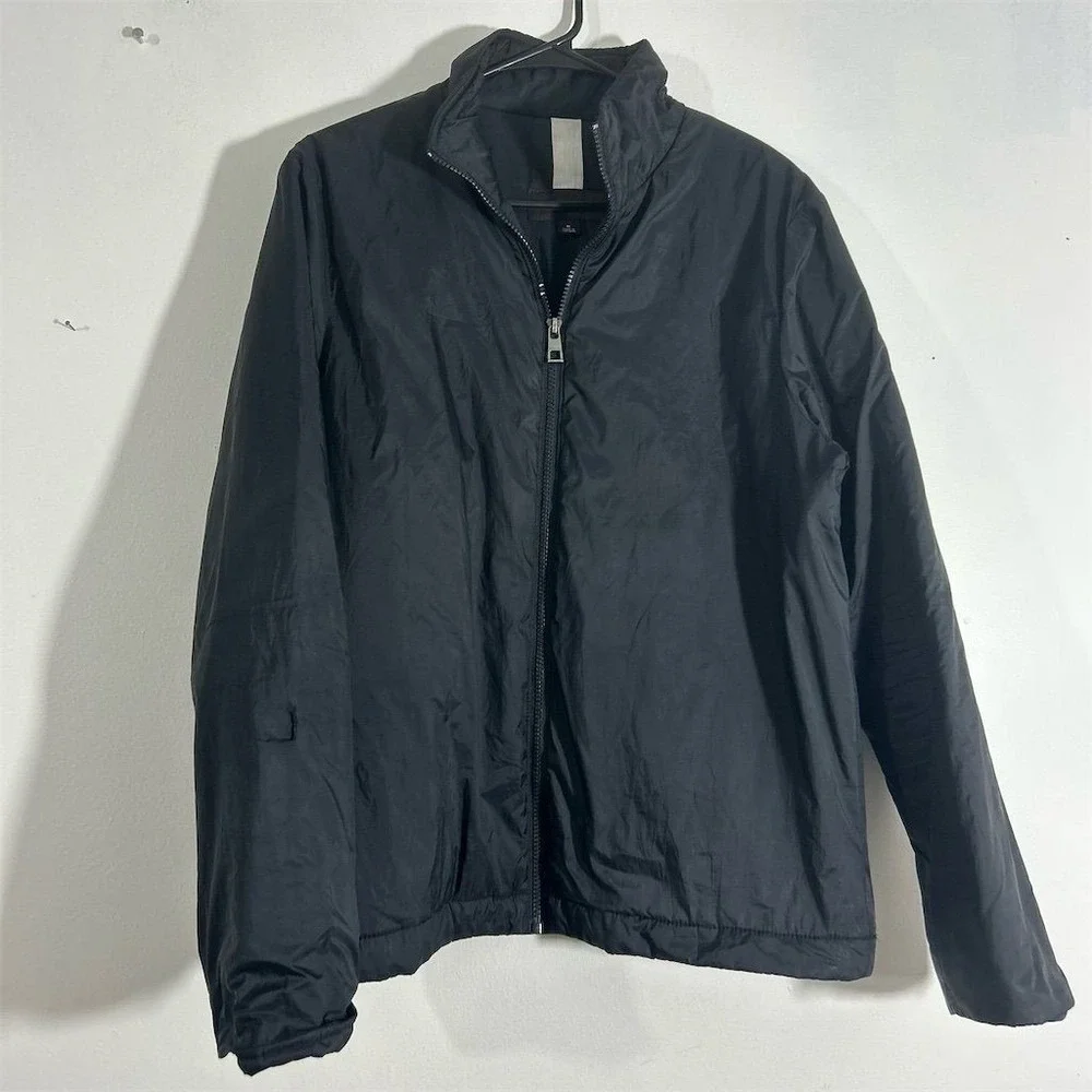 Michael Kors Women Black Windbreaker Jacket Size M Full Zip Casual